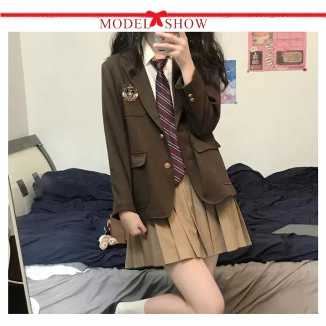 4点セット JK 制服 ワイシャツ＋ネクタイ＋プリーツスカート＋