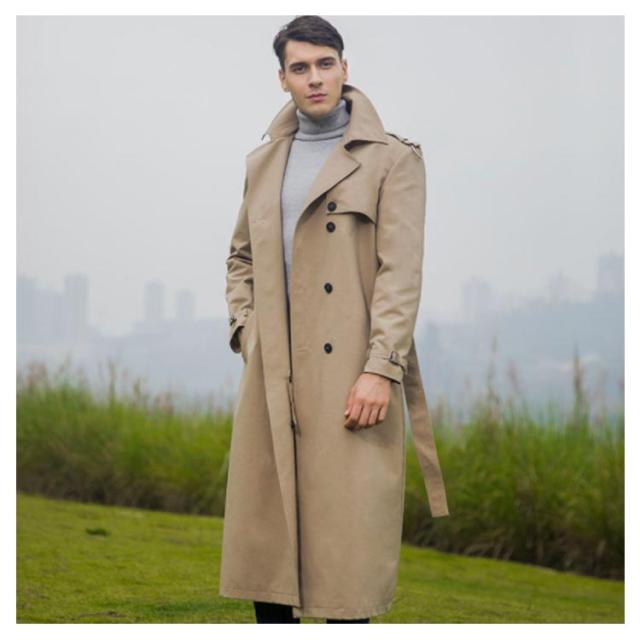 トレンチコート メンズ 長袖 ロングコート ダブルコート 2タイプ 裏
