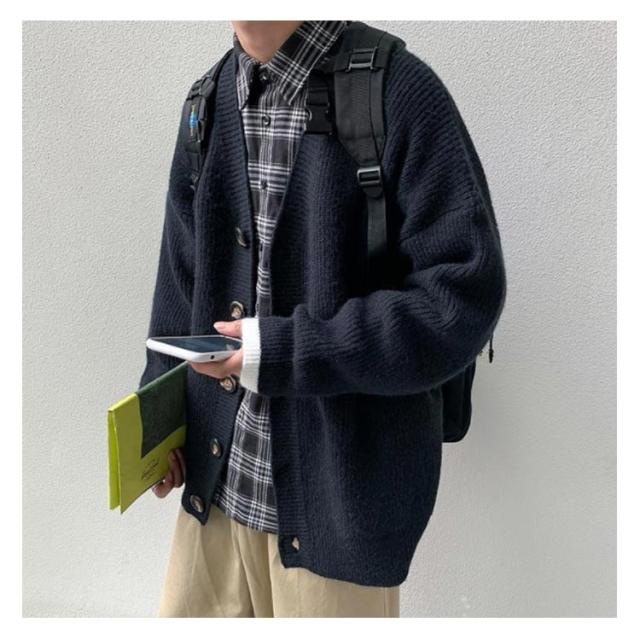 オーバーサイズ カーディガン メンズ カーディガン 春 ロング丈
