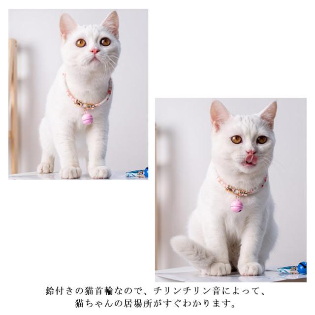 バレンタインBOX(ミント)わんちゃん猫ちゃん用襟付き首輪 おしゃれ猫首輪 可愛さ満点♪キューティーハート Lサイズ 猫用首輪