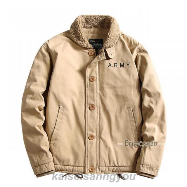 品質 デッキジャケット N-1 ボアジャケット メンズ U.S.NAVY 米海軍 裏起毛 裏ボア U.S.N ミリタリー ジャンパー