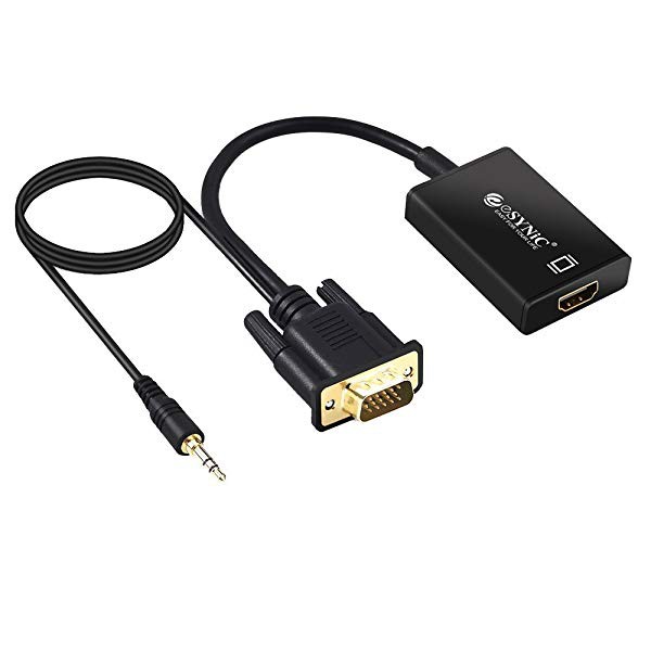 VGA to HDMI変換器 1080P対応 VGA HDMI ビデオ変換ケーブル 金メッキ 