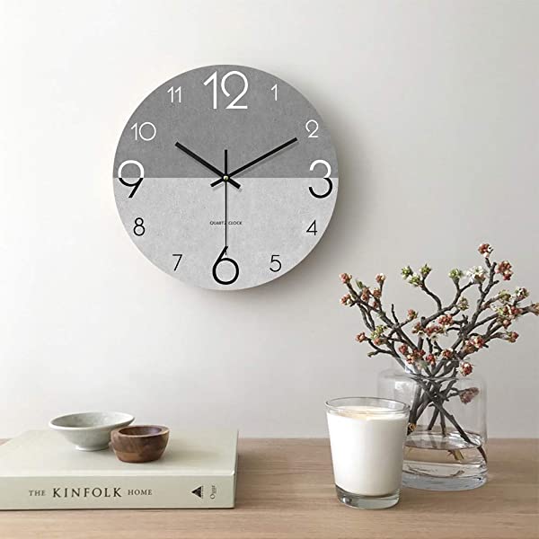 掛け時計 おしゃれ 北欧 連続秒針 静音 壁掛け時計 グレー ランキングtop5 14インチ インテリア フレームなし シンプル モダン