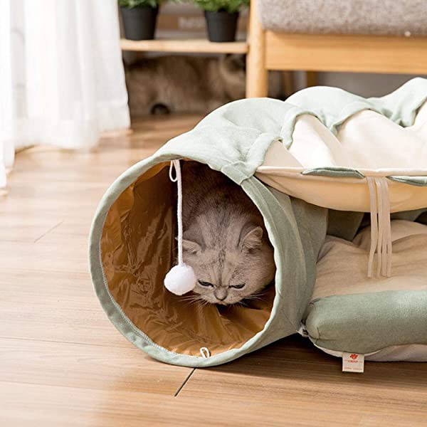 魅力的な 猫ハウス ねこトンネル 猫ベッド キャットトンネル ペットハウス 折り畳み式 収納便利 洗える 滑り止め加工 おもちゃ 室内用 春 新作モデル Olsonesq Com