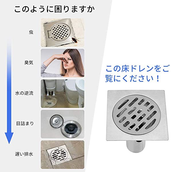 楽天市場】床ドレン 排水フィルター 排水口カバー シャワー廃棄