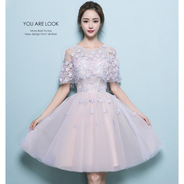 速達メール便 パーティードレス 袖あり 結婚式 ドレス 卒業式 大人 ドレス ウェディングドレス 膝丈ドレス パーティドレス お呼ばれ 花 ケープ風 今だけ限定価格 Carlavista Com