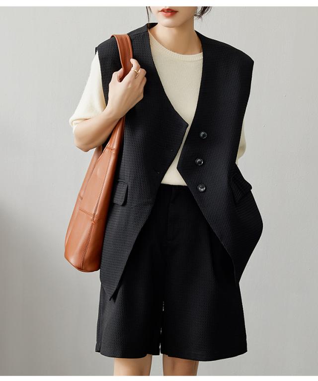 パンツ ベスト スーツ ショートパンツ ショート丈 袖なし ノースリーブ