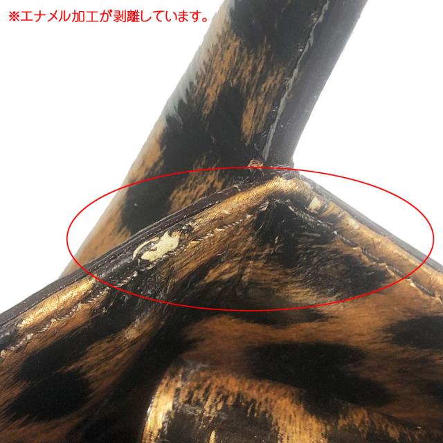 【※アウトレット※】ケイトスペード バッグ PXRU2040 983 PRINTED TREESH LEOPARD レオパードプリント エナメル パテント ハンドバッグ ブラック＋ブラウン ヒョウ柄 katespade ブランド 通勤バッグ レディース おしゃれ ヒョウ柄 誕生日 プレゼント 女性 10代 20代 30代 アウトレット※】ケイトスペード バッグ PXRU2040 983 PRINTED TREESH