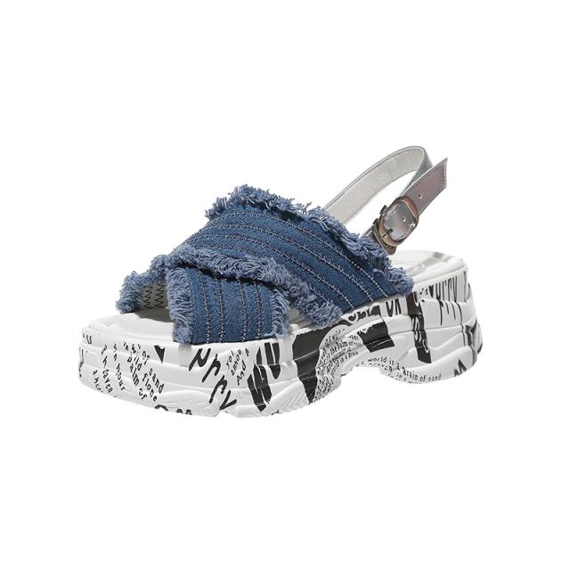 厚底 サンダル シューズ 白 レディース 22.5cm 23.0cm 23.5cm 24.0cm 24.5cm 歩きやすい ロゴ デニム 春 夏 秋 きれいめ シンプル カジュアル おしゃれ かっこいい スポーティー ボーイッシュ 合わせやすい 脚長 休日 リゾート パーティー イベント OL 学生 大学生 通勤 通学