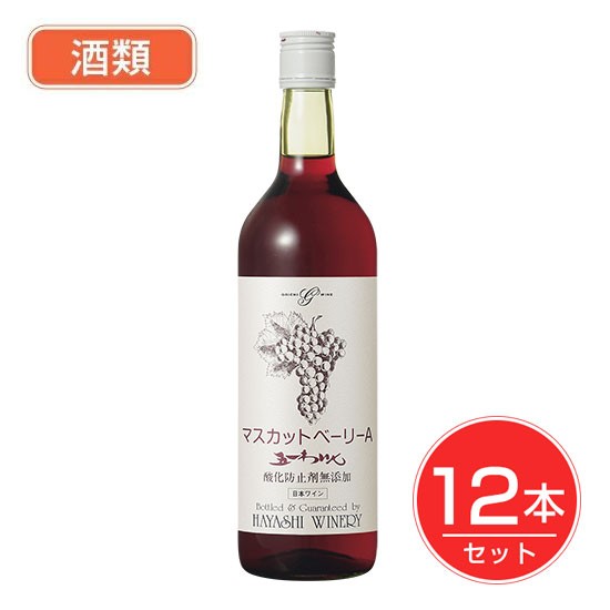 五一わいん 酸化防止剤無添加 コンコード 赤 12度 720ml×12本セット 林