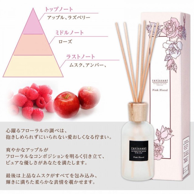 ravissant アロマディフューザー ピンクフローラル 100ml コモライフ