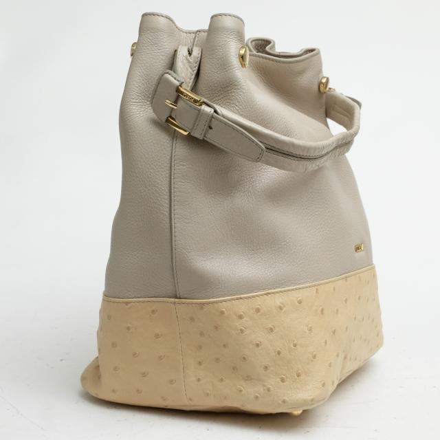 FURLA　オーストリッチ風型押しレザーハンドボストン　イタリア製 オーストリッチ風レザーの2WAYハンドバッグ TL BAG - AmicaMako