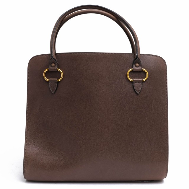 デルヴォー DELVAUX カーフ 牛革 ハンドバッグ SEPIA セピア シボ 