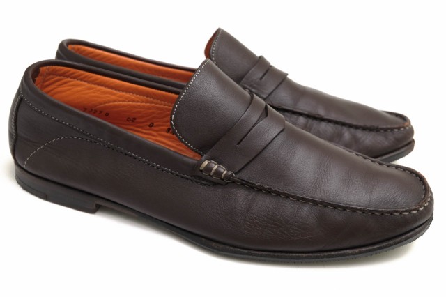 ○サントーニ Santoni 牛革 カーフ コインローファー 72270 スリッポン