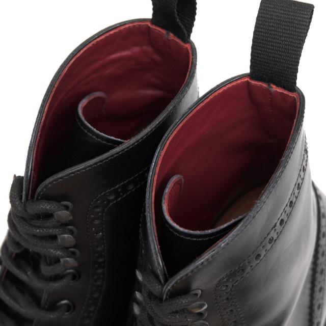 ○ディメッラ DI MELLA 牛革 カーフ レースアップブーツ レザーソール ウイングチップ カントリーブーツ ウイングチップ メンズ 【 中古 ○ディメッラ DI MELLA 牛革 カーフ レースアップブーツ レザーソール