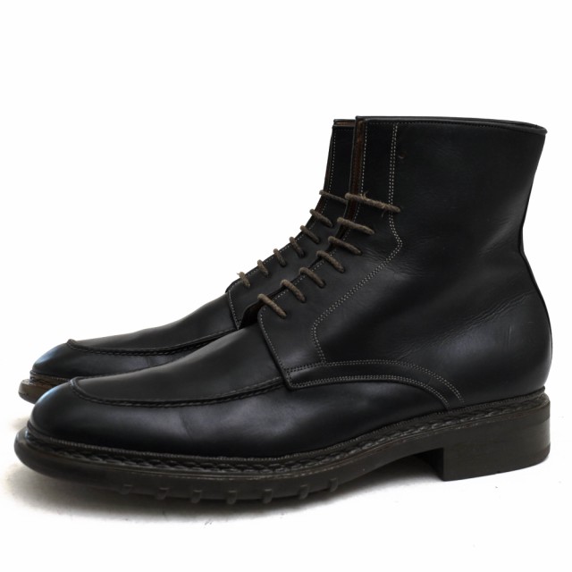 ○サントーニ Santoni 牛革 カーフ レースアップブーツ Uチップ