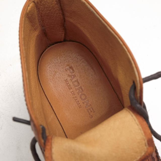 ○パドローネ PADRONE ステアハイド コンビ鞣し 牛革 バックジップブーツ PU8054-1110-13C WING TIP BOOTS with BACK ZIP ウイング 中古 ○パドローネ PADRONE ステアハイド コンビ鞣し 牛革 バックジップ