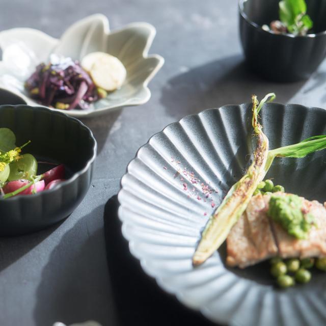 プレート 16cm 輪花皿 花皿 花シリーズ 洋食器 陶器 日本製 ぎん