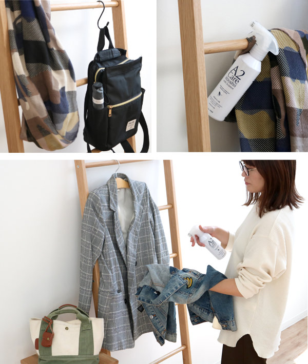 木製ラダー 梯子型荷物掛け ラダーラック 棚 木製 天然木 はしご型