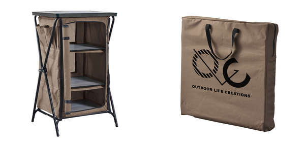 アウトドア キャビネット 3段 コンパクト フォールディング