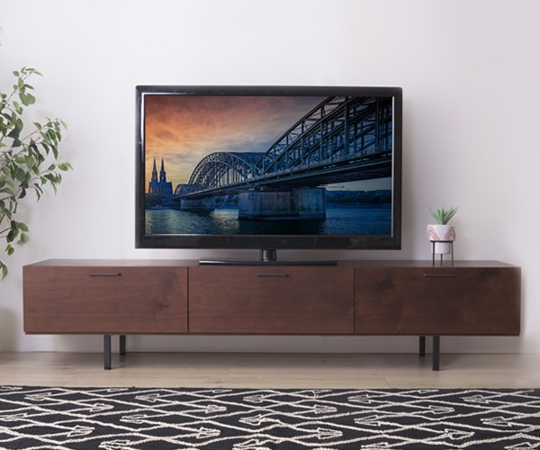 美品テレビ台　ローボード　200cm幅 テレビ台 幅200cm 木製 木目調 フルオープンスライドレール付き