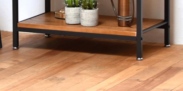 オープンラック 3段 ヴィンテージ調 天然木棚板 幅60cm （ ラック