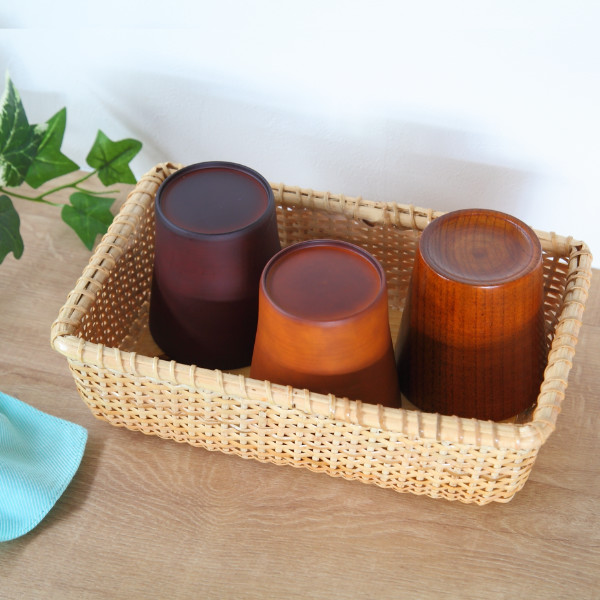 バスケット 幅26×奥行17×高さ7cm 籐 ラタン ナンタケット風 小物