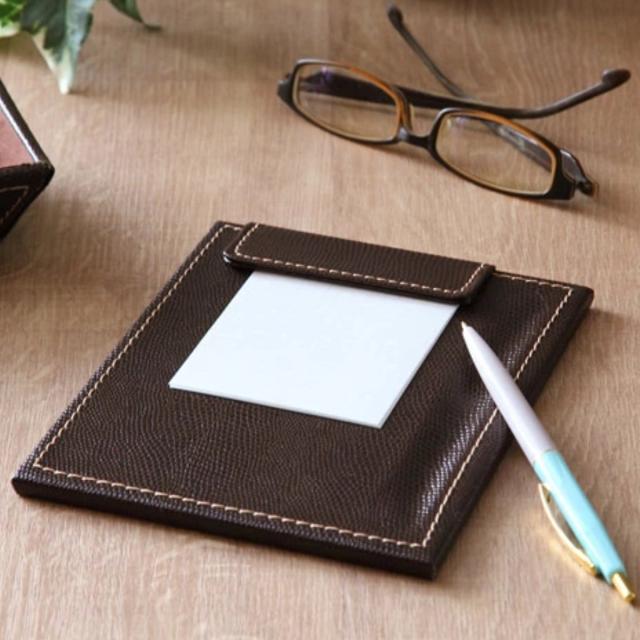 メモフォルダー 卓上飾り ちどり産業 メモホルダー レザー風 ビジネス メモパッド 横14×縦