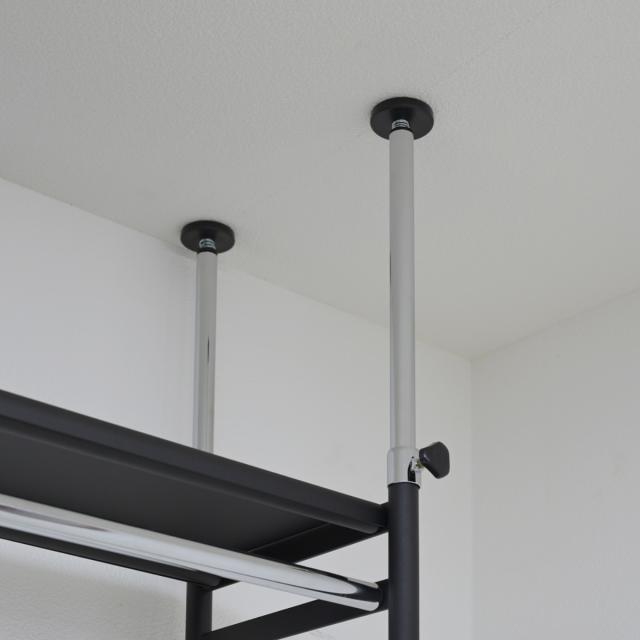 突っ張り ハンガーラック ハイタイプ ワイド 幅111〜200cm 奥行30cm