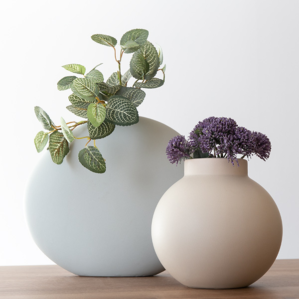 花瓶 陶器 フラワーベース スリムL ASH 幅25.5×奥行7×高さ22cm