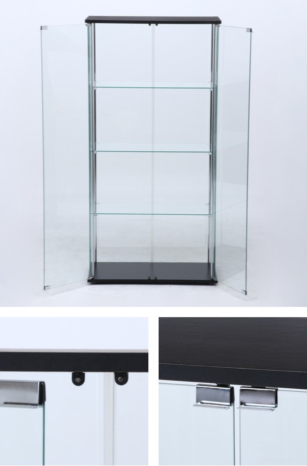 コレクションケース 4段 幅80cm 4面ガラス ショーケース