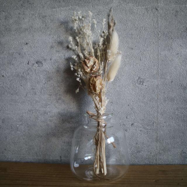 花瓶と花 ドライフラワー Into The Round-Vase 花瓶付き （ ブーケ 花束