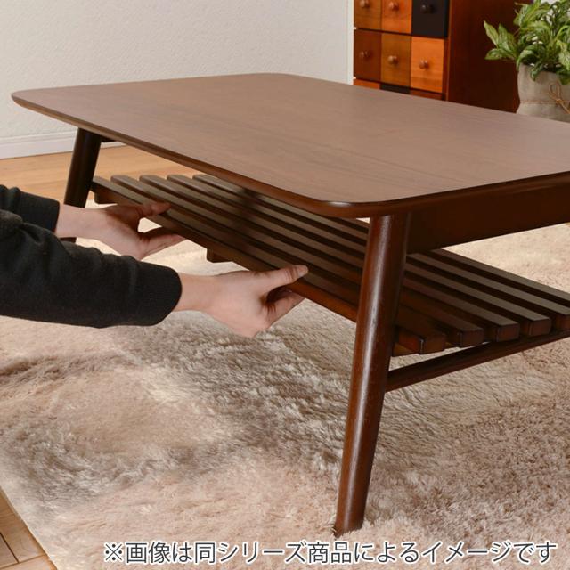 折れ脚テーブル オーバル型 棚付 幅100cm （ センターテーブル
