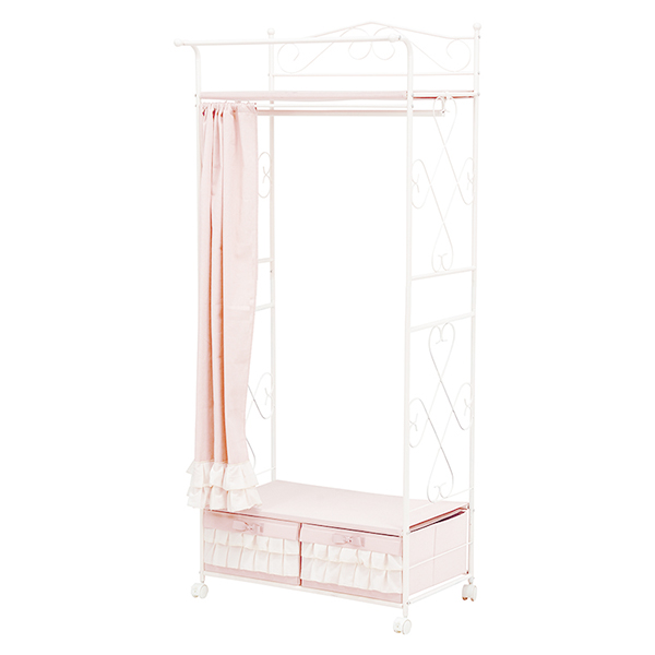 海外正規品 ハンガーラック カーテン付 ロートアイアン 姫系 幅75cm コートハンガー 衣類収納 収納 アイアン ラック おしゃれ クローゼットハンガ 人気商品再入荷 Arnabmobility Com