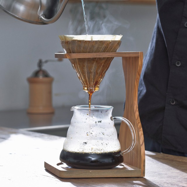 ハリオ コーヒー ドリッパーセット 1〜4杯用 V60 オリーブウッド