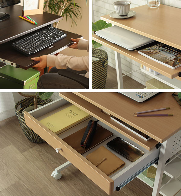 送料込み❗️ディノス【格子 プリンタ収納性 PCデスク】80×80×45(cm)