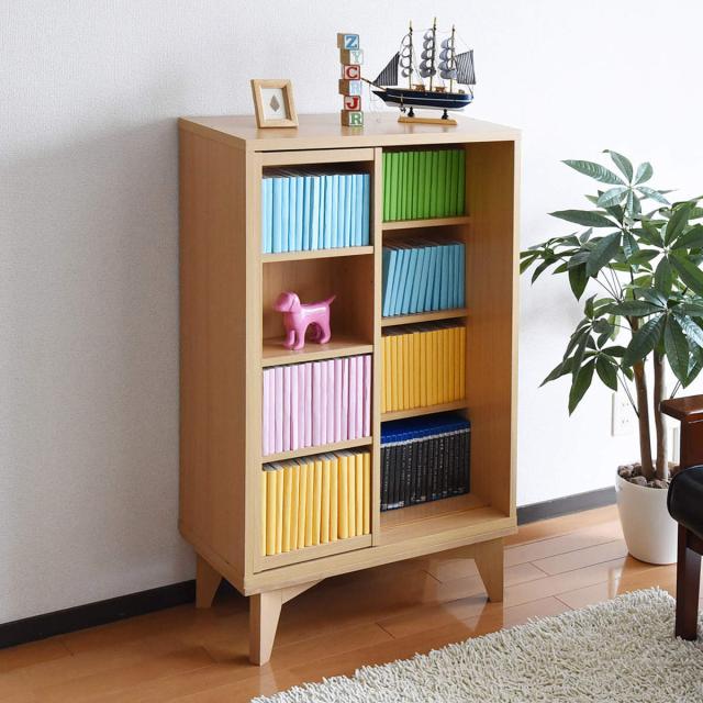 本屋のスライド書棚 楽天市場】本棚 幅60cm 4段 スライド書棚 ボックスラック