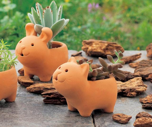 プランター アニマルテラコッタポット ネコ 2号 （ 植木鉢 プラント