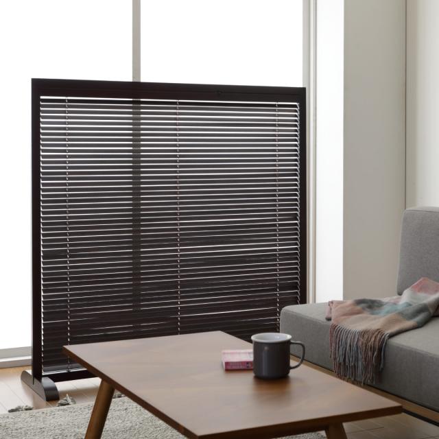 ルーバー式１連パーテーション高さ119cm 衝立 間仕切り ブラインド（101） 楽天市場】衝立 1連 高さ119cm ブラウン ルーバータイプ