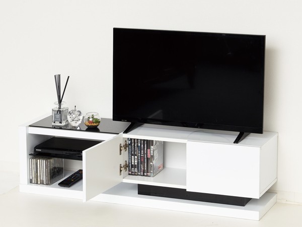 ディスプレ テレビ台 TVラック 収納棚 ラック モノトーン スタイリの通販はau PAY マーケット - リビングート|商品ロットナ ローボード 鏡面仕上げ スタイリッシュモノトーン 幅120cm ( テレビボード TV台 シュなデザ