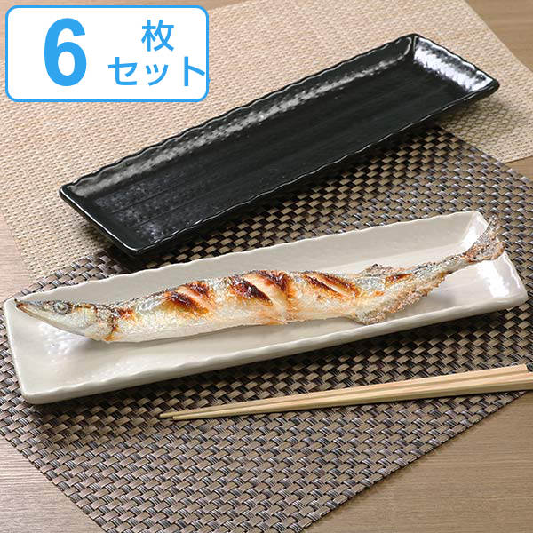 たち吉　青海波　粉引き　長角皿揃　5枚セット　長皿　さんま皿　和食器　中皿　和皿 たち吉 青海波 粉引き 長角皿揃 5枚セット 長皿 さんま皿