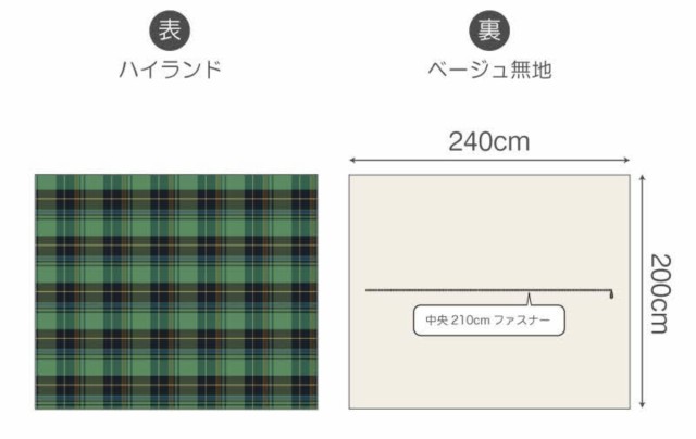 こたつ布団カバー Fab the Home 200X240cm ハイランド チェック柄 綿