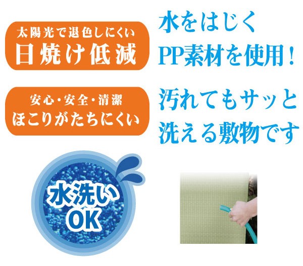 キャンペー 花ござ 和室 8帖 ポリプロピレン製 敷物 畳マット 畳保護 ござの通販はau PAY マーケット - お弁当グッズのカラフルBOX|商 洗えるPP製 月ヶ瀬 五八間 8畳 約352×352cm グリーン ( 送料無料 上敷き Φけてお