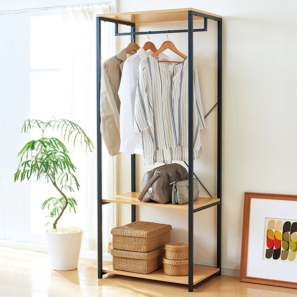 新品 洋服 コート ハンガーラック シェルフ インダストリアル 男前