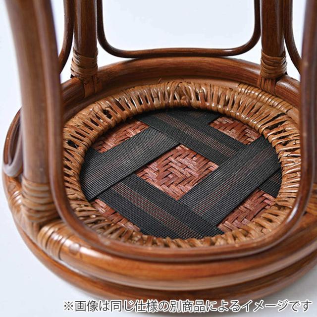 ラタンスツール 丸型 籐製 螺旋組み 座面高44cm （ 籐家具