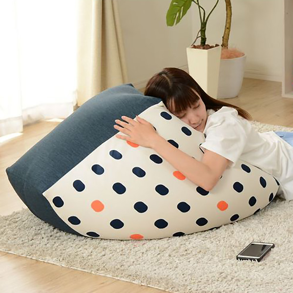 ビーズクッション 幅84cm 柄入り ビーズソファ ビーズ