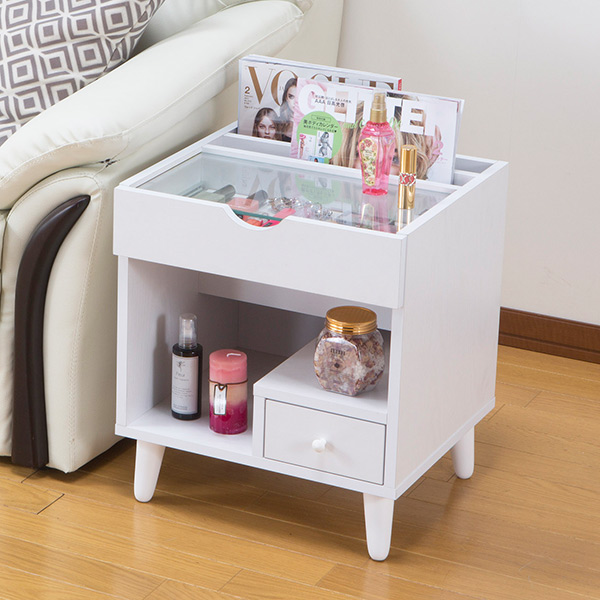 ガラストップ　ガラス天板　サイドテーブル　メッキ　マガジンラック　送料無料 ガラストップ ガラス天板 サイドテーブル メッキ マガジンラック