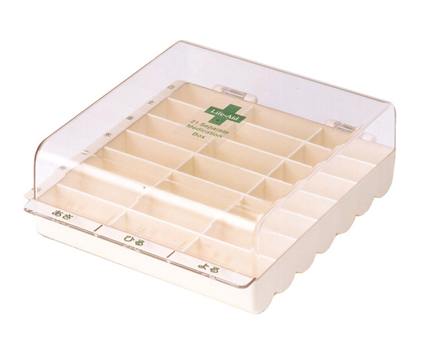 小引き出し　　薬箱 薬ケース 1週間分 桐製 くすり箱 シール付き 朝 昼 夜 寝 （ 薬