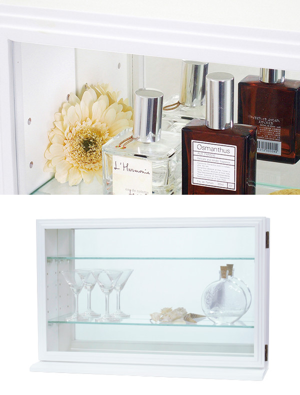 カルトーネ コレクションケースガラスケースミラー付き幅41cm Used/キレイ カルトーネ コレクションケースガラスケースミラー付き幅41cm Used