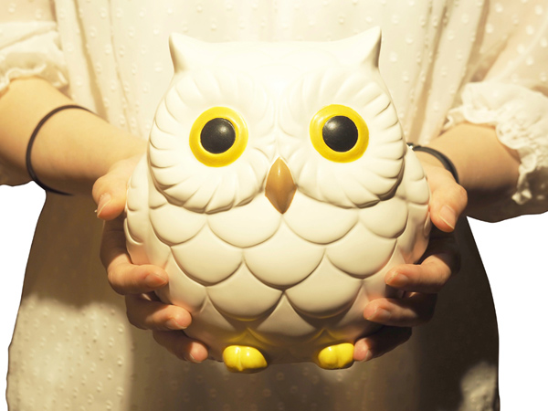 貯金箱 フクロウバンク 白 （ 貯金 置物 インテリア ふくろう